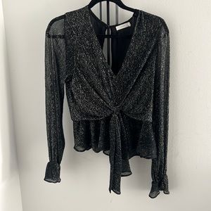 Lush grey sparkle long sleeve top